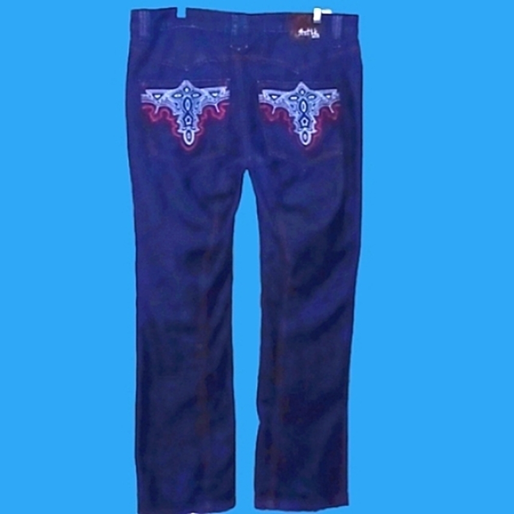 Antik DENIM Men's Blue Button-fly, Flare Leg Jeans, 36W / 33L - Picture 3 of 11